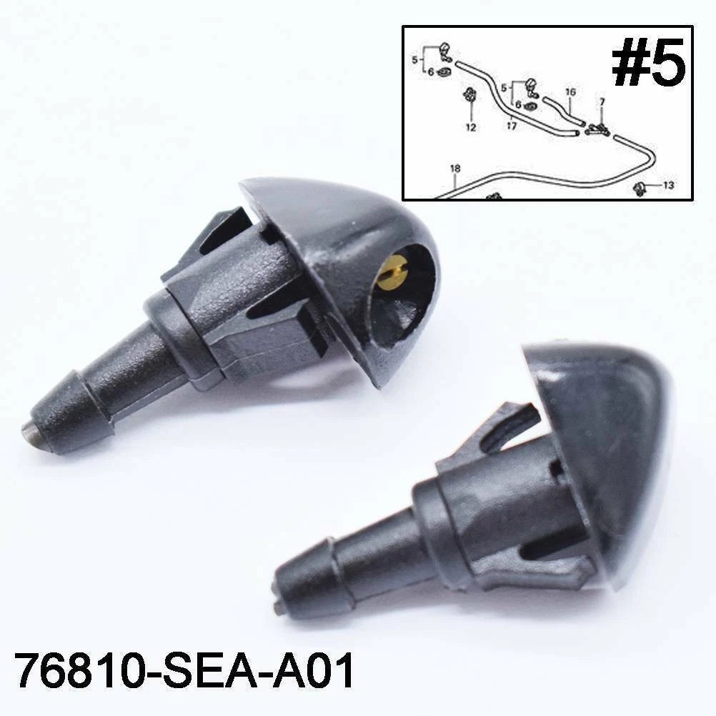 2X Windshield Hood Nozzle Wiper Spray for CR-V MK3 (2006–2011)