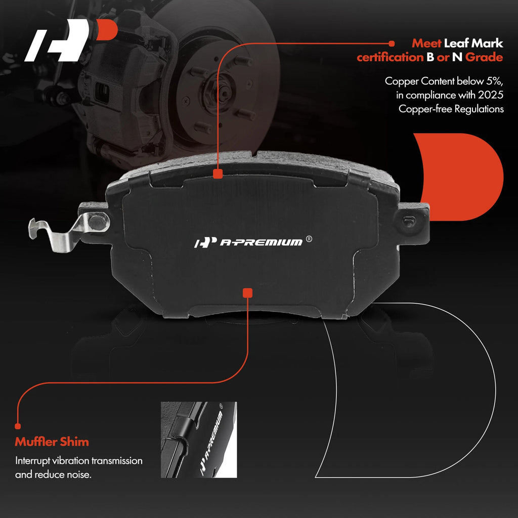 Pair Front Disc Brake Calipers & Ceramic Pads for Nissan Maxima