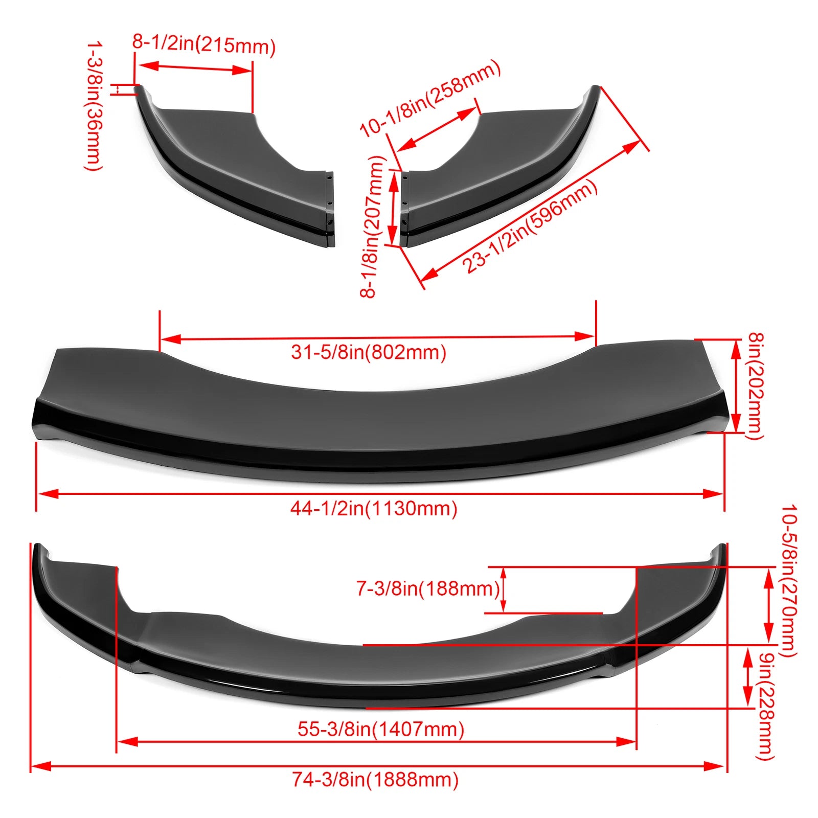 Front Bumper Lip Chin Splitter for Tesla Model X (2016–2020)