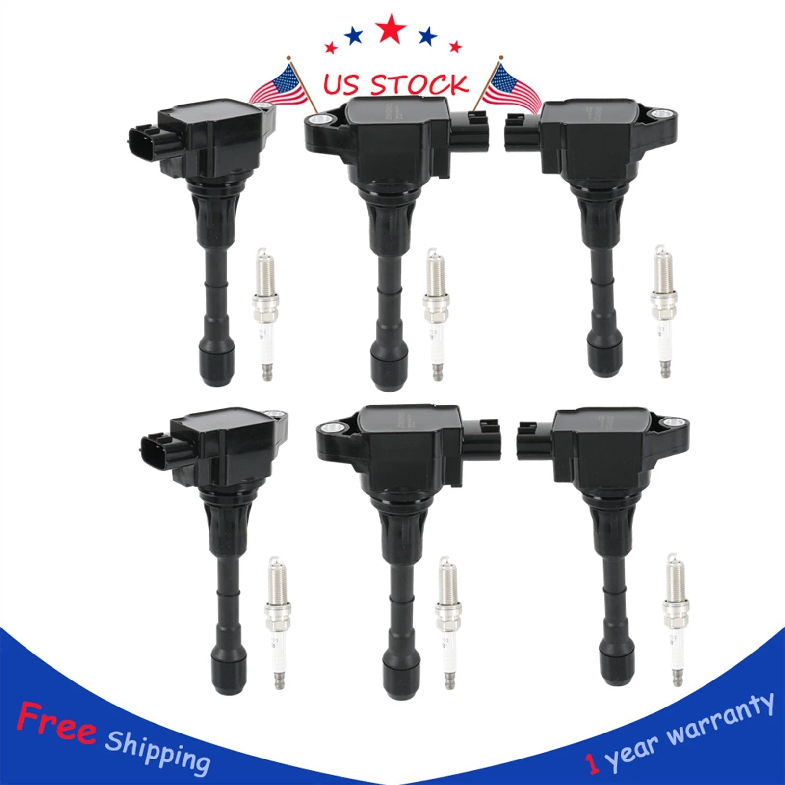 Set of 6 Ignition Coils for Infiniti G37 FX37 Q70 Q60 Nissan 370Z (2009–2016)