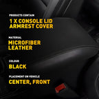 Black Leather Center Console Armrest Cover for Ford Explorer (2020–2023) EPY