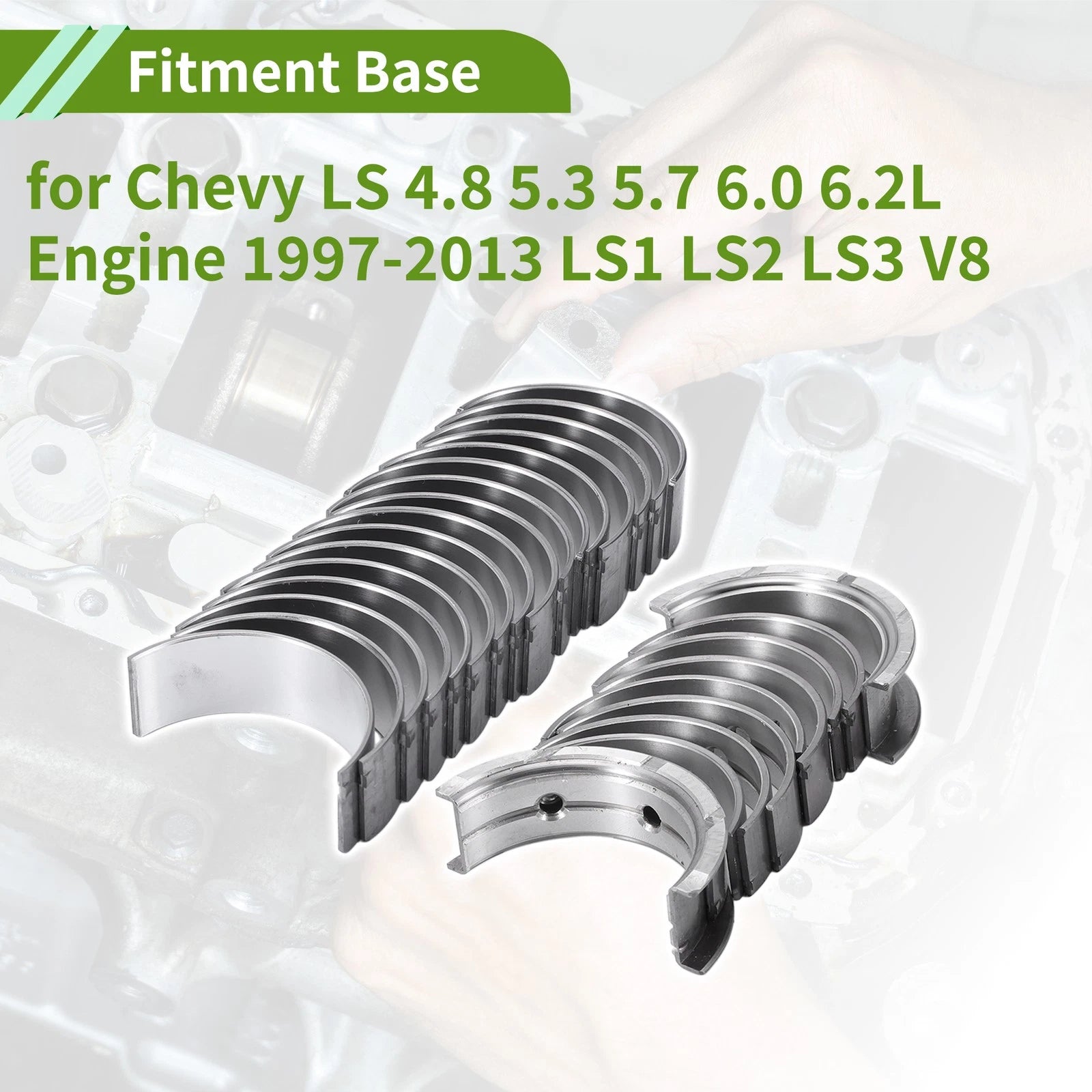26pcs Crankshaft Main Rod Bearings for Chevrolet LS 4.8 5.3 6.0 6.2 (1997–2019)
