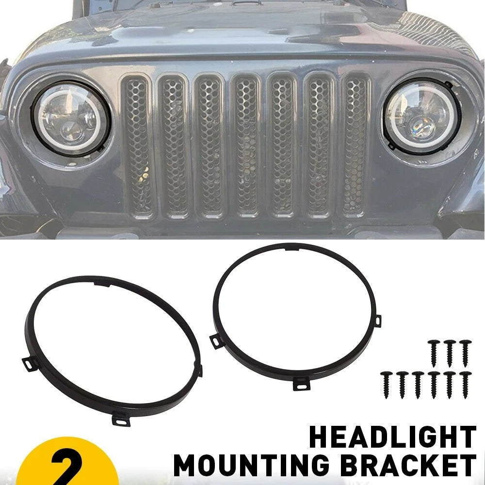 7inch Headlight Ring Mounting Bracket for Jeep Wrangler JK JKU (2007–2017)