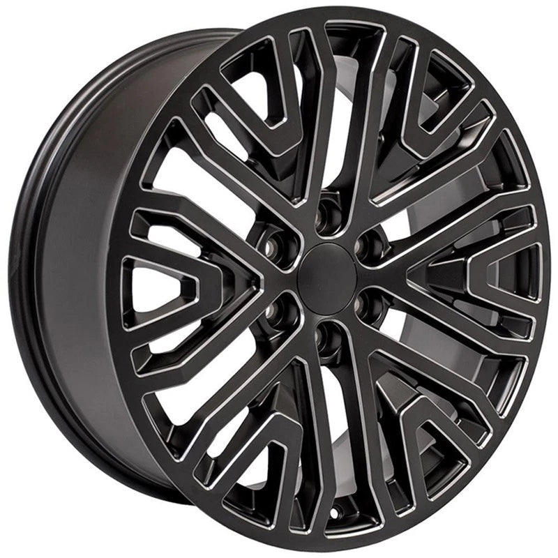 Wheel Front 22 Inch Black Milled Edge for Chevy Suburban 1500 (1988–2023)