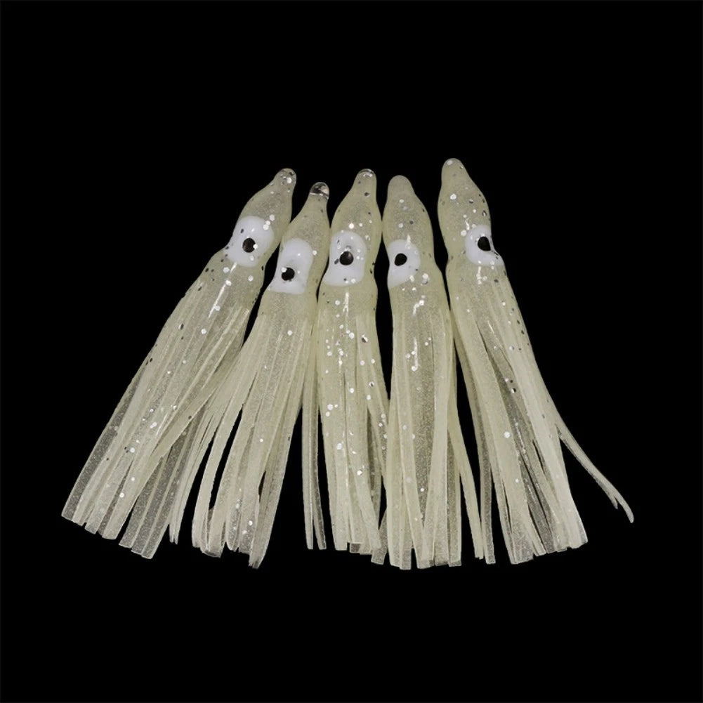 Pack of 10 Squid Fishing Lures Glow in the Dark Luminous Effect