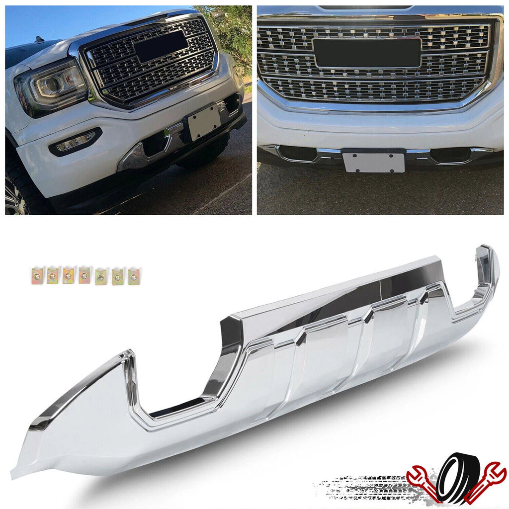 Front Bumper Skid Plate Valance for GMC Sierra 1500 (2016–2019) Chrome