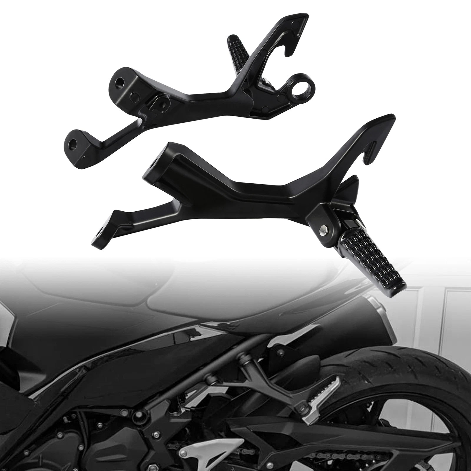 Rear Passenger Footrests Foot Pegs Bracket for Kawasaki Ninja 400 (2018–2024)