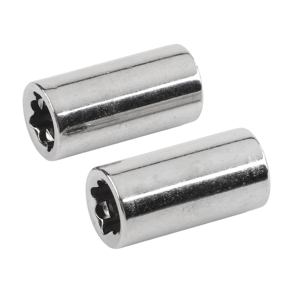 Set of 2 Chrome Steel 14 Inch Square Drive to 14 Hex Socket Bit Adapters