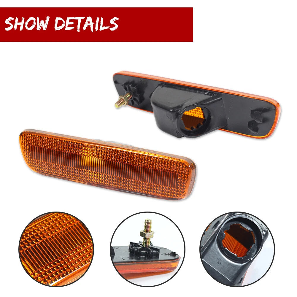 2X Amber Lens Front Bumper Side Marker Lights for Lexus RX300 (1999–2003)