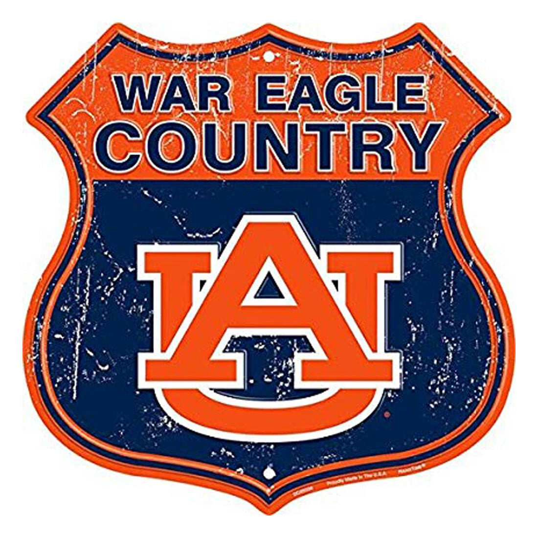 12" Road Sign Style Metal Sign for Auburn War Eagle Country