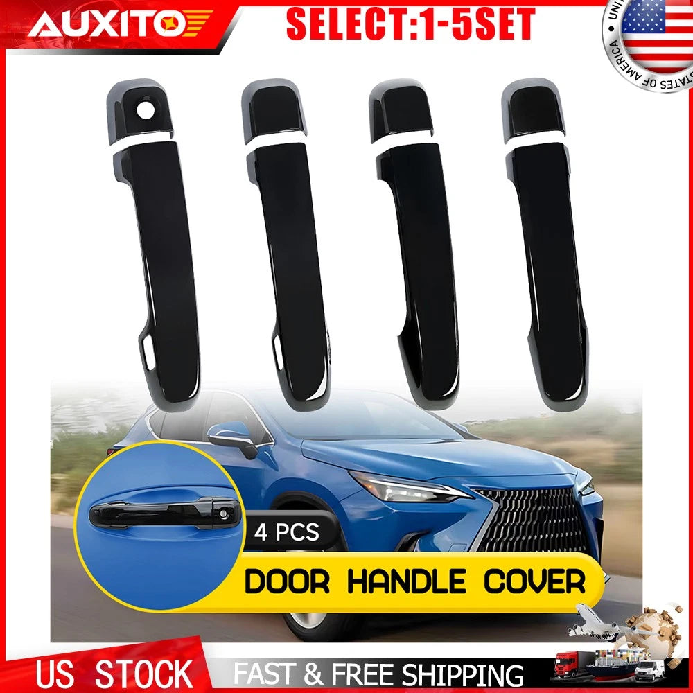 Set of 4 Gloss Black Exterior Door Handle Covers for Lexus GX460 (2010–2022)
