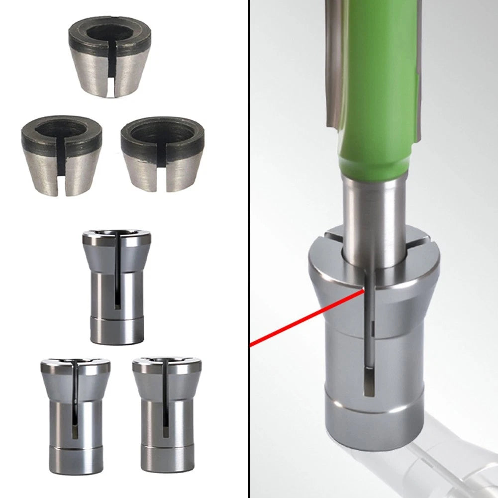 Set of 6 Collet Chuck Adapters for Engraving Router Trimmer (6mm/6.35mm/8mm)