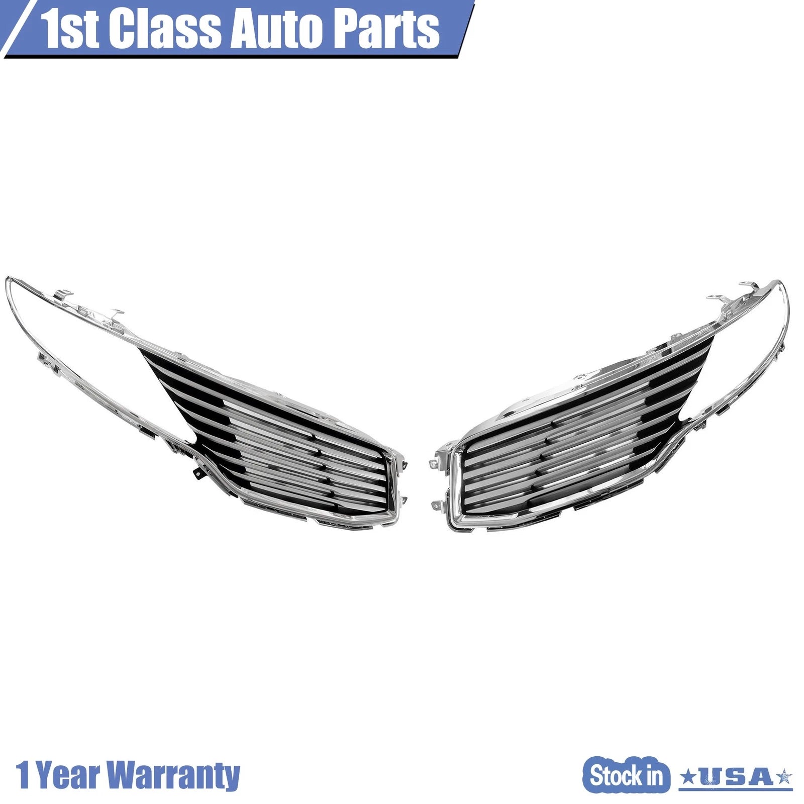 Pair of Chrome Grilles for Lincoln MKZ (2013-2016)