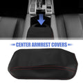 Microfiber Leather Armrest Cover Pad for Honda Civic (2012–2015) Black/Red