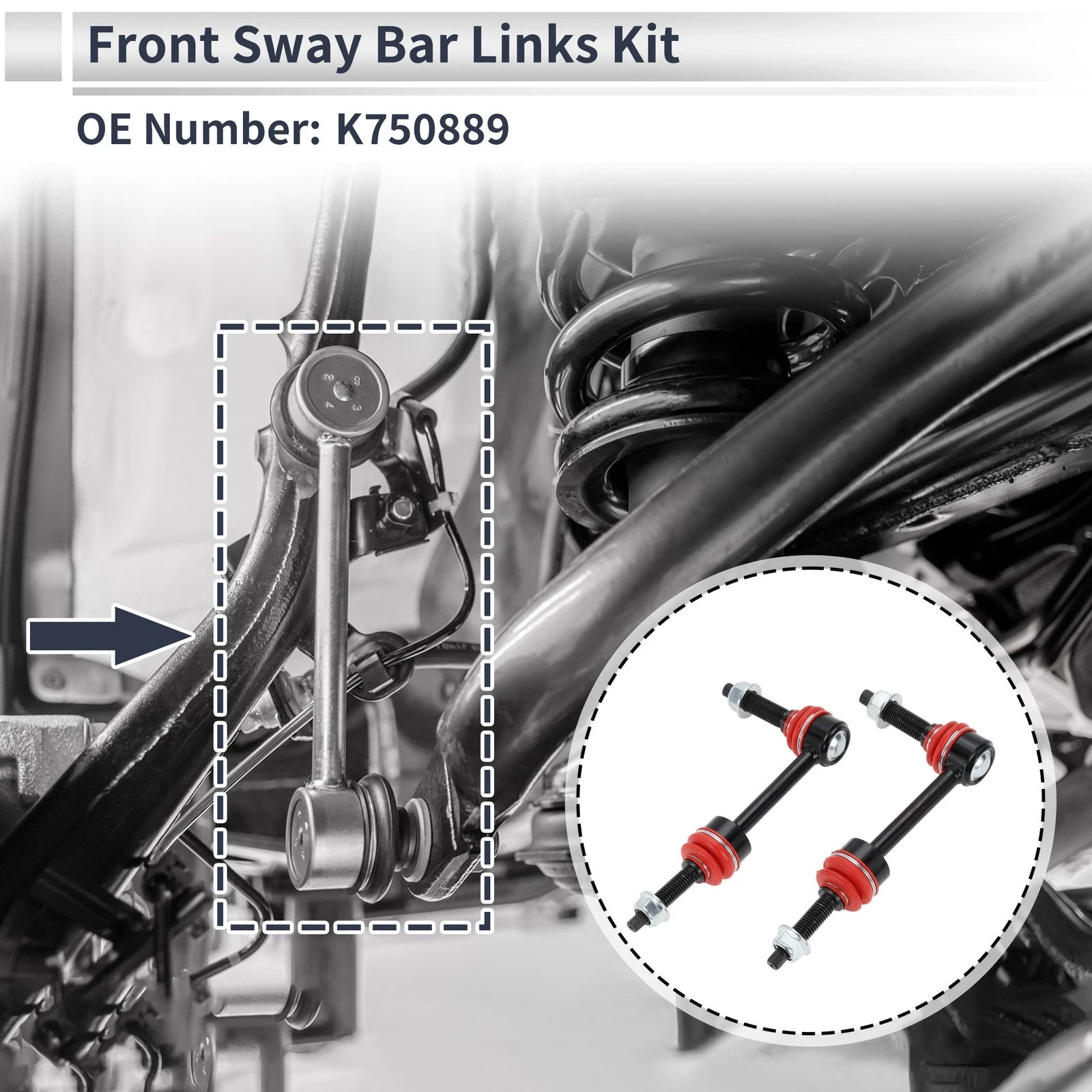 2X Front Stabilizer Bar Links for Dodge Ram 2500 (2014–2022) No.K750889