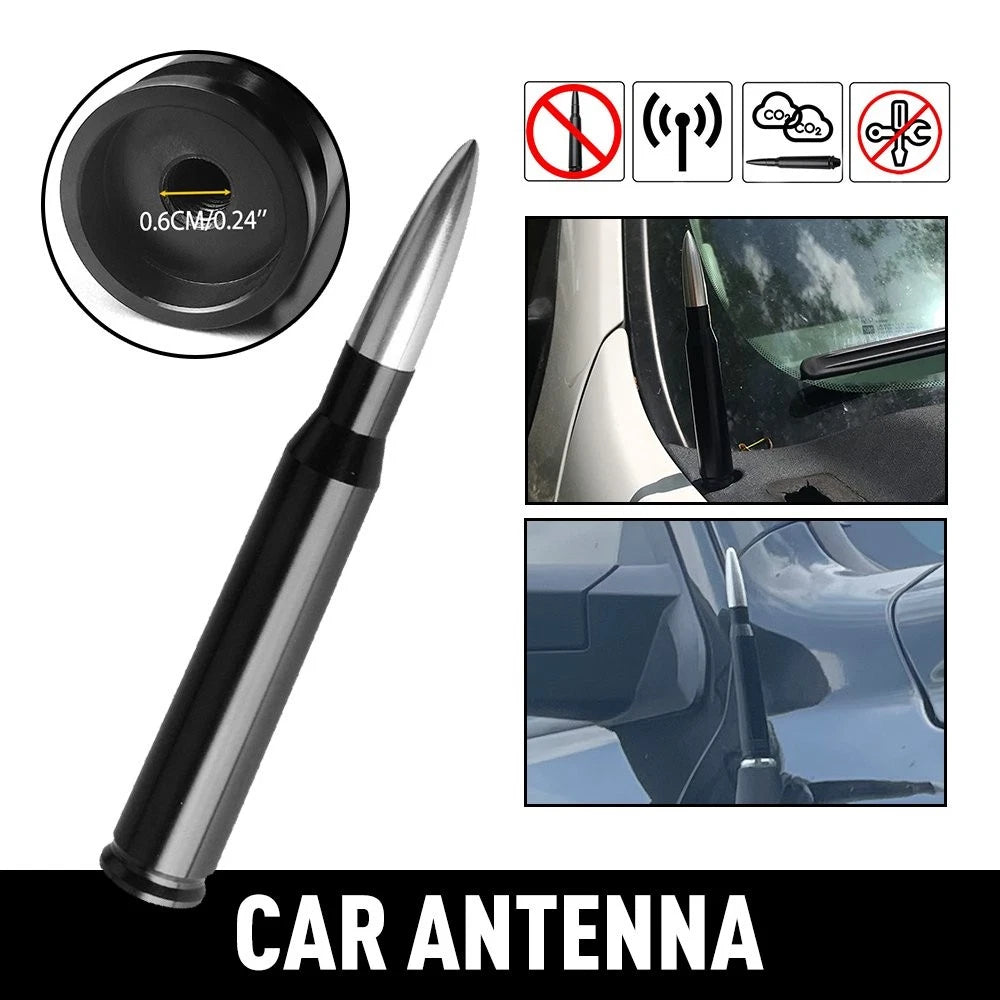Antenna Bullet for Toyota FJ Cruiser (2007–2014) FM/AM Radio Signal Black/Silver