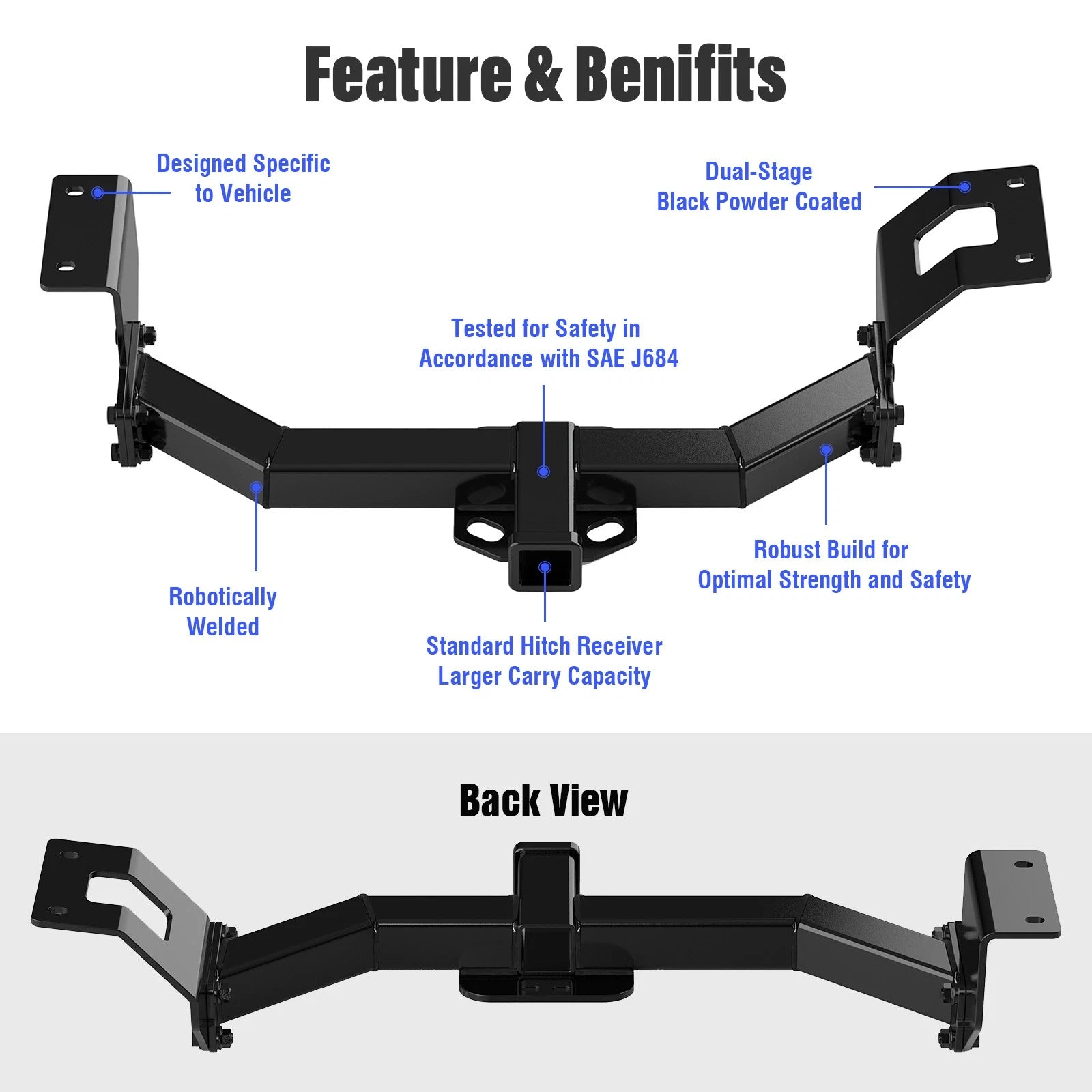 Towing Hitch Receiver Class 3 for Honda CR-V (2012-2016)