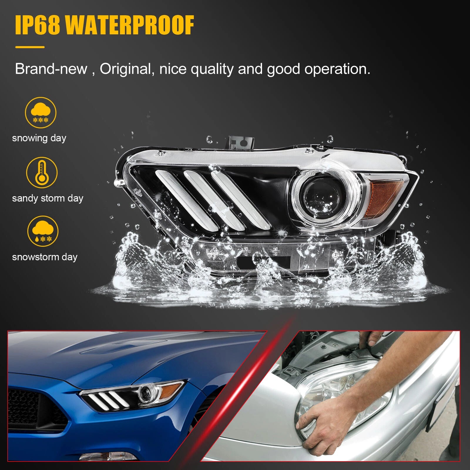 LED Headlight for Ford Mustang (2015–2017) Left Side