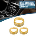Set of 3 AC Radio Switch Knob Cover Decals for Dodge Durango (2014–2020) Gold Tone