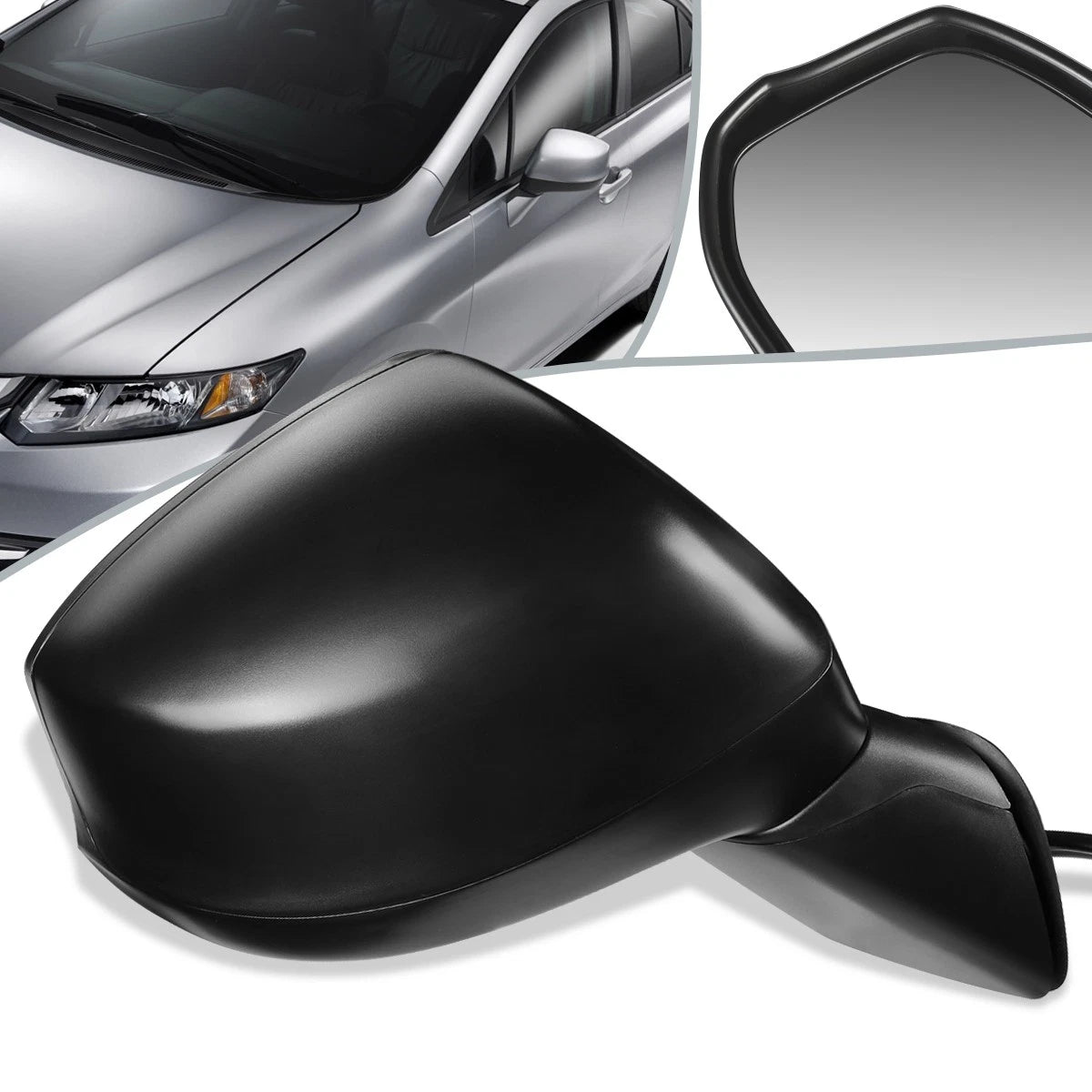 OE Style Powered Side View Door Mirror Right for Honda Civic (2012–2015) HO1321261