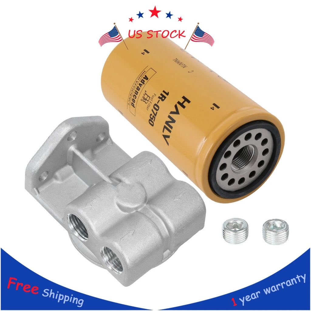 Remote Mount Diesel Fuel Filter Base for CAT (1R-0749, 1R-0750)