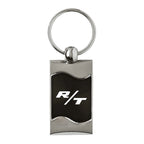 Name on Black Rectangular Wave Keychain - Officially Licensed for Dodge R/T
