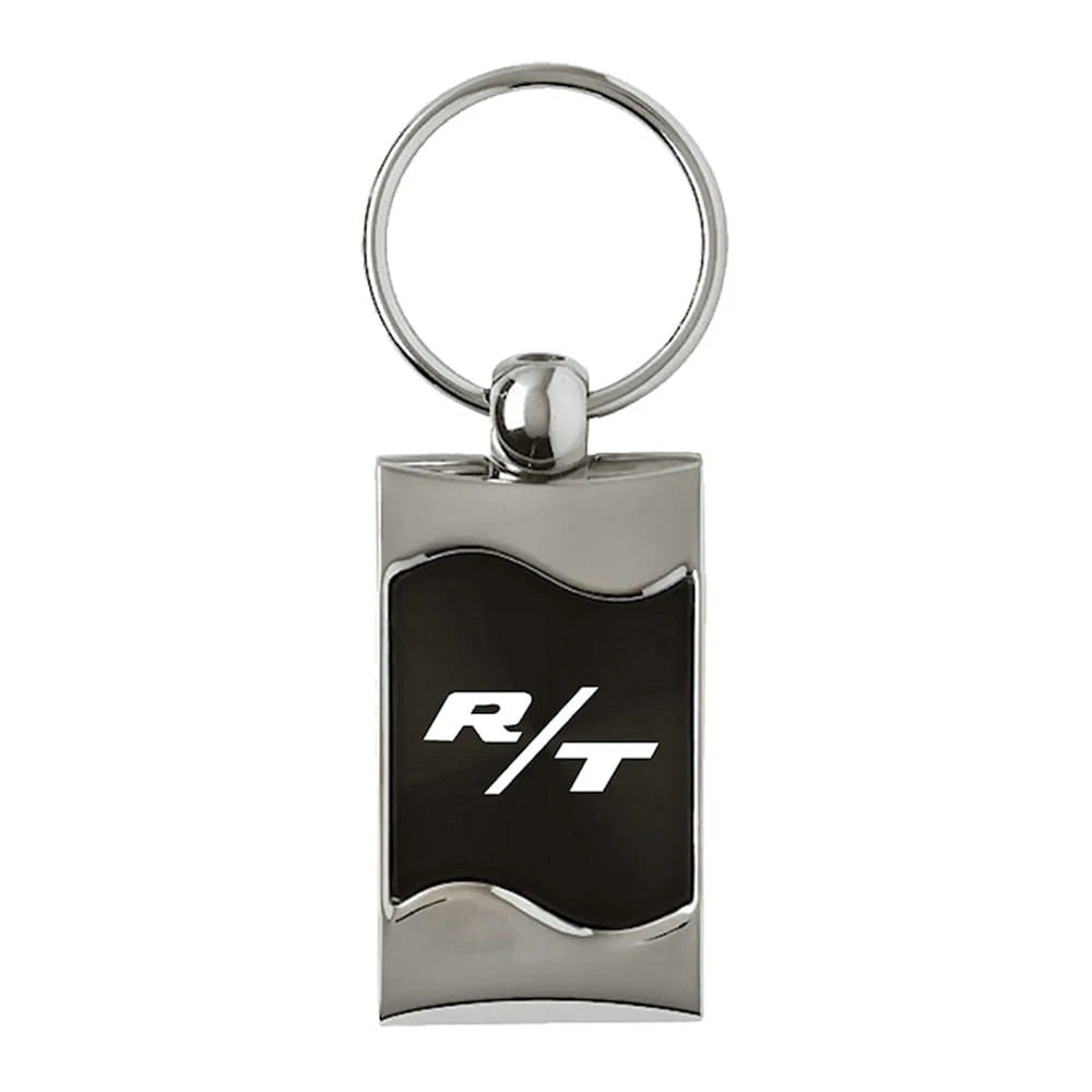 Name on Black Rectangular Wave Keychain - Officially Licensed for Dodge R/T
