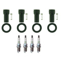 Set of 4 NGK G-Power Platinum Spark Plugs & Coil Boots for Accent Rio5 (2006–2017)