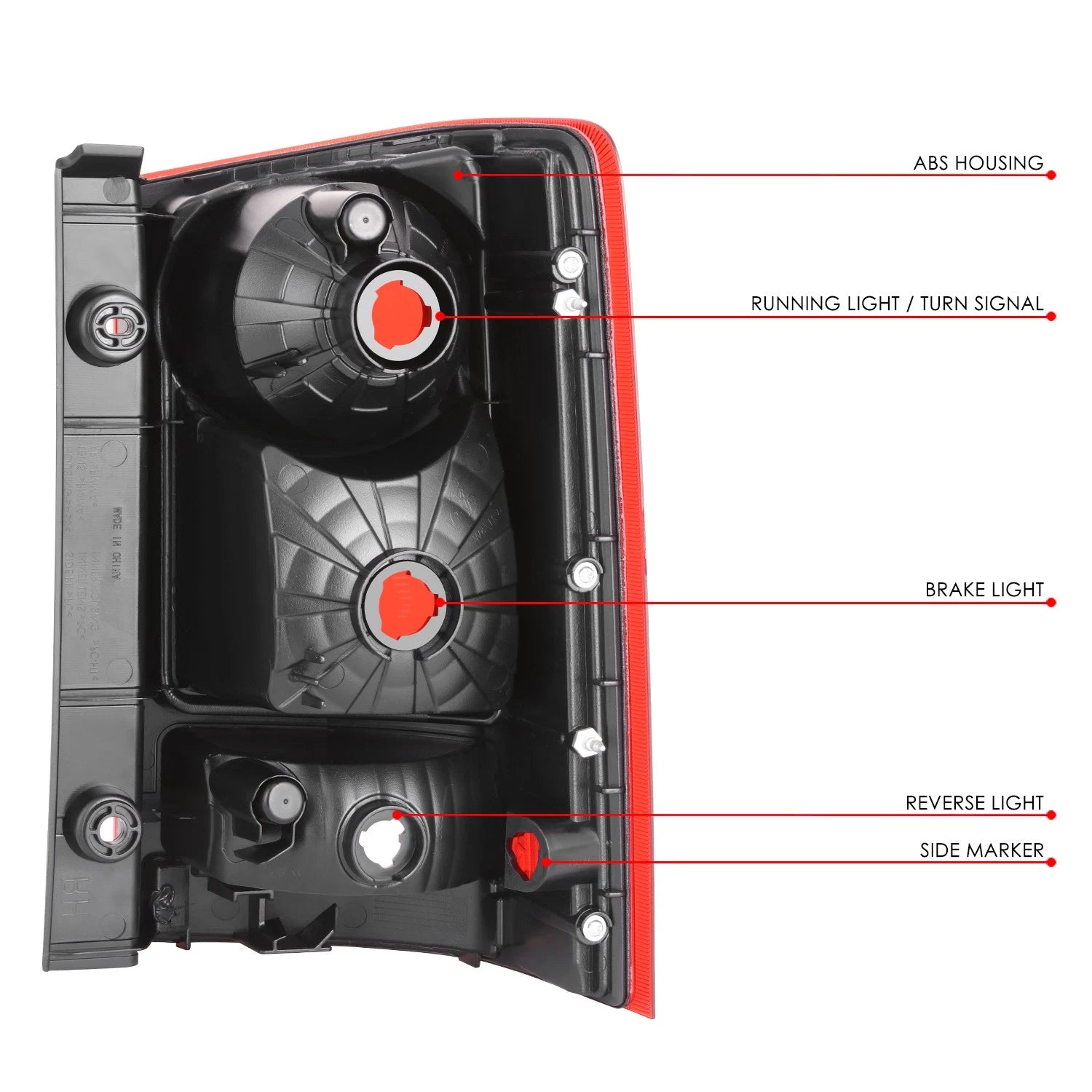 Tail Light for Honda Pilot (2009–2015) Chrome Housing Red Lens Left OE