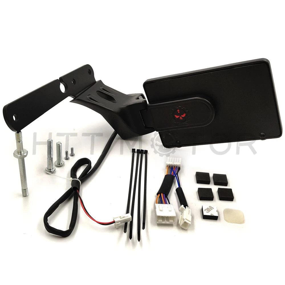 Skull License Plate Bracket with LED Light for Harley Forty Eight XL1200X (2010–2023)