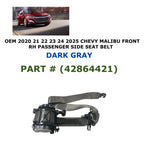Front Right Side Seat Belt for Chevy Malibu (2020–2025) DARK GRAY 42864421