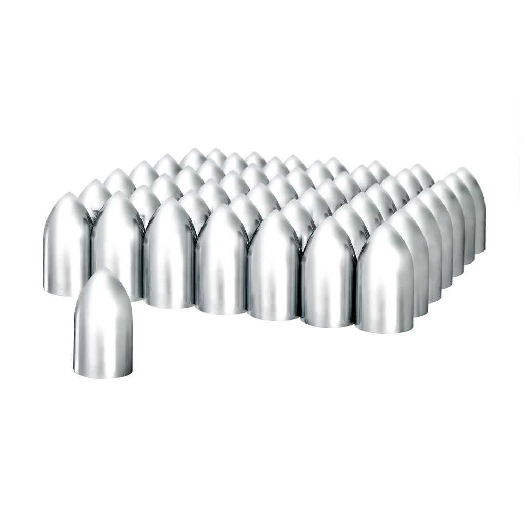 Chrome Bullet Lug Nut Covers Thread-On 33mm for Jeep Wrangler (2007–2024)