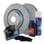 Front Brake Kit 328mm Drilled Rotors Akebono Pads for NX300h (2015–2023)