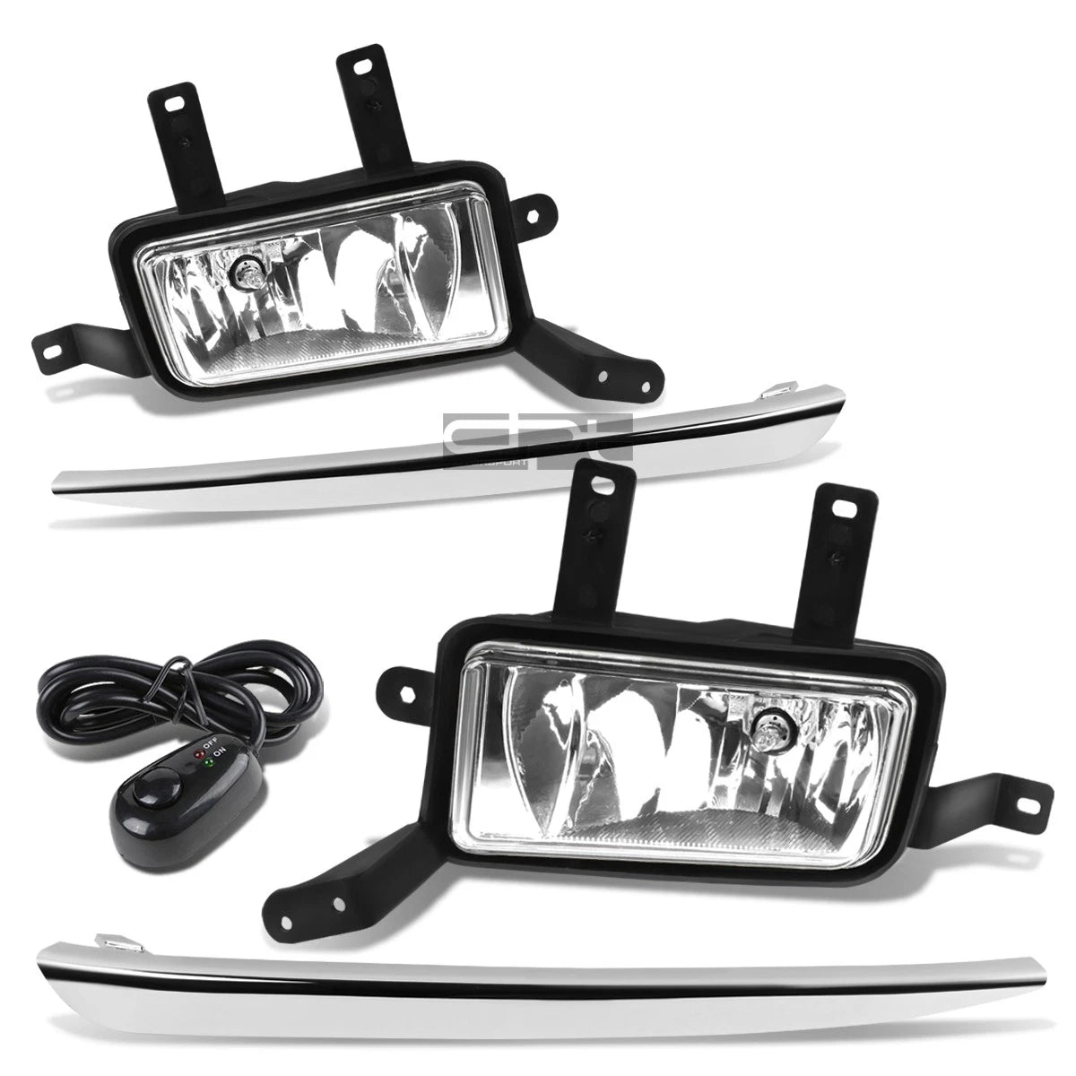 Pair Chrome Lens Fog Lights with Switch and Harness for Tahoe/Suburban (2015–2020)