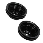 Black Steel Long Water Pump & Crankshaft Pulley for Chevrolet Small Block V8 (1969–1986)