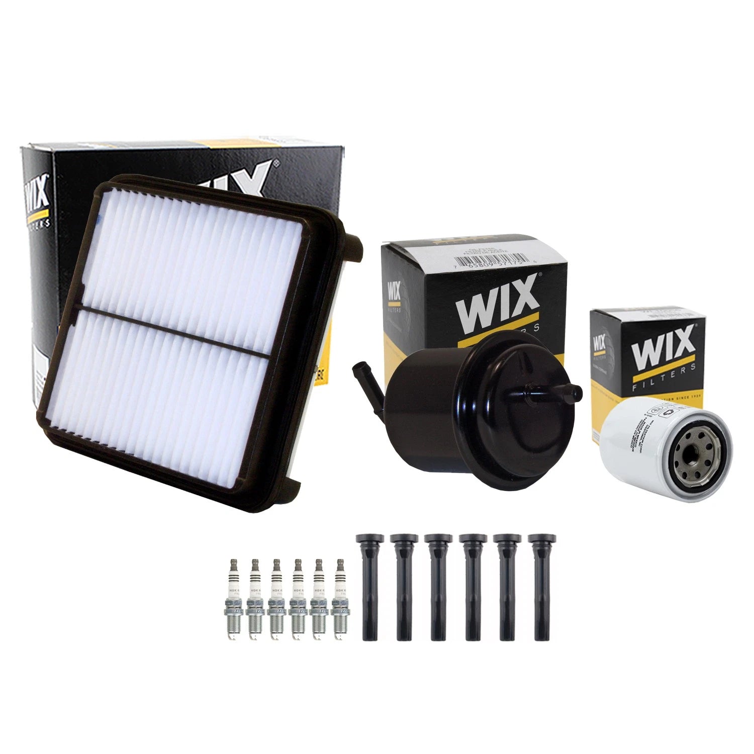 Tune Up Kit with NGK 6 Spark Plugs and Boots for Chevrolet Tracker (1999–2004)