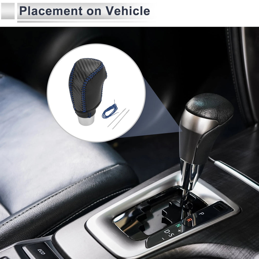 Gear Shift Knob Cover for Toyota Camry (2019–2022) Black Carbon Fiber Blue