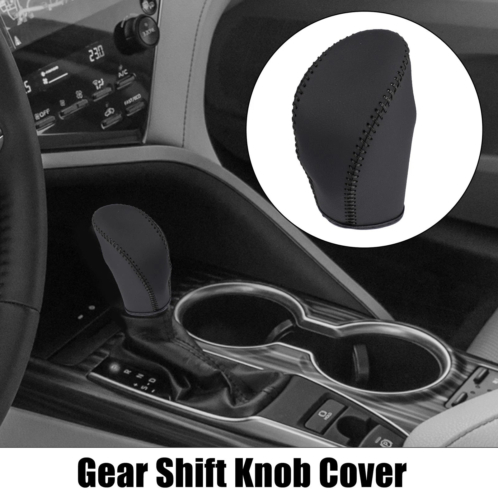 Faux Leather Gear Shift Knob Cover for Nissan Rogue Sport (2017–2021) 734301026062