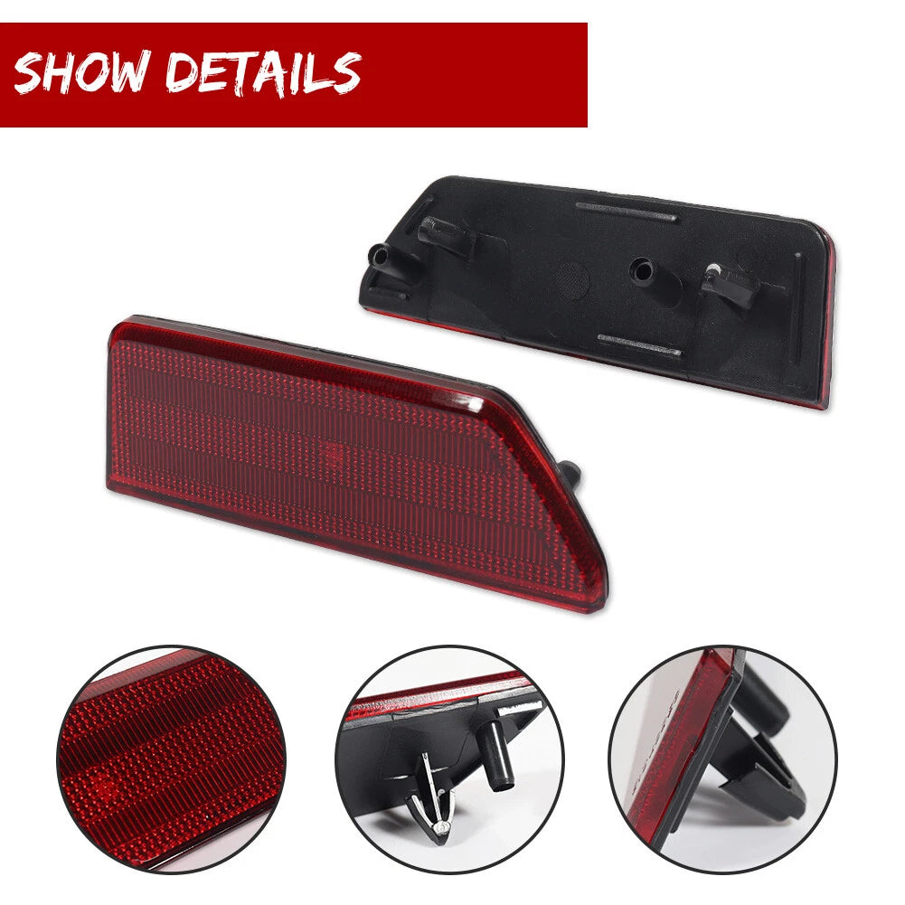 2X Red Lens Rear Bumper Reflector Lights for GMC Terrain (2016–2017)