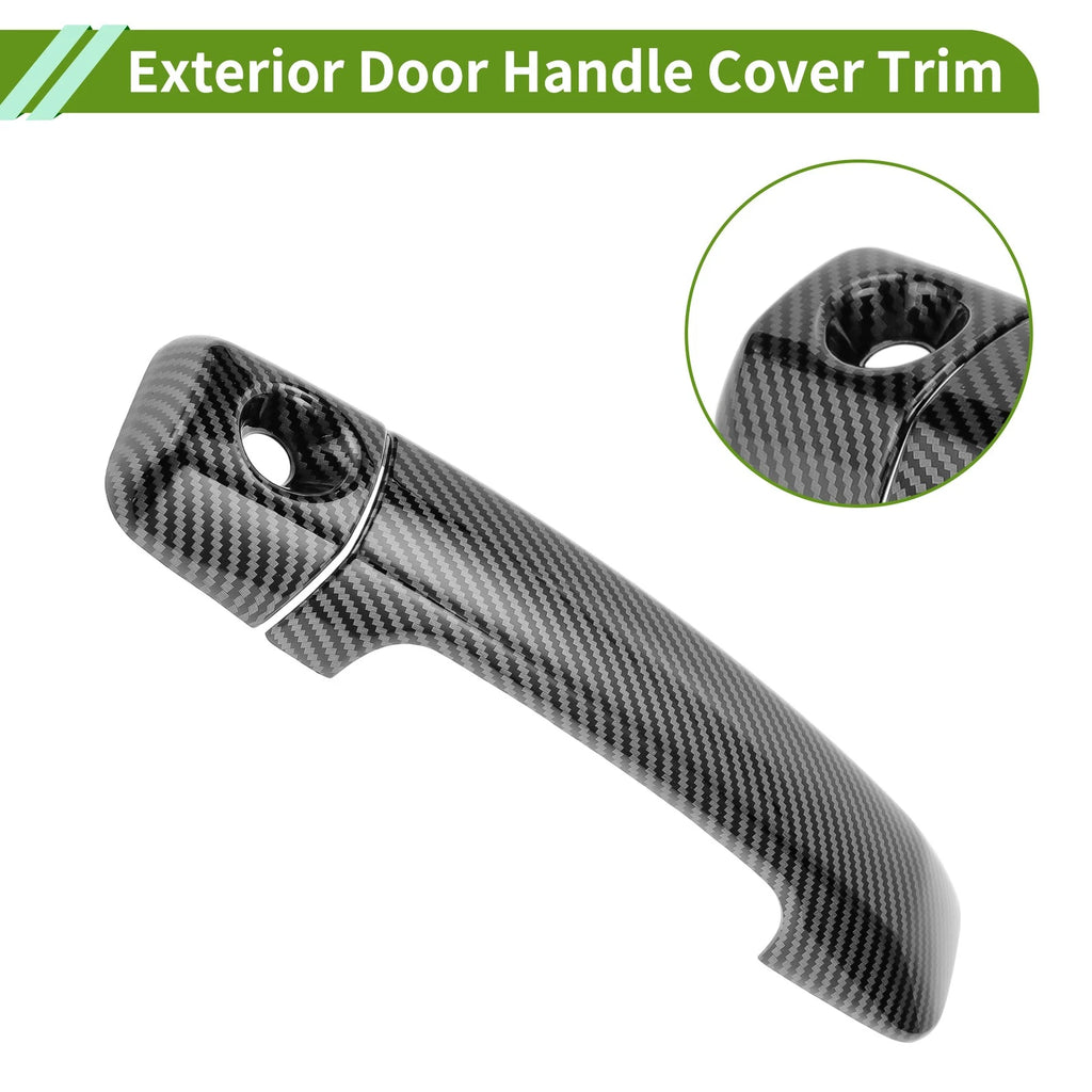 2X Exterior Door Handle Cover Trim for Toyota FJ Cruiser (2007–2014) Carbon Fiber Black
