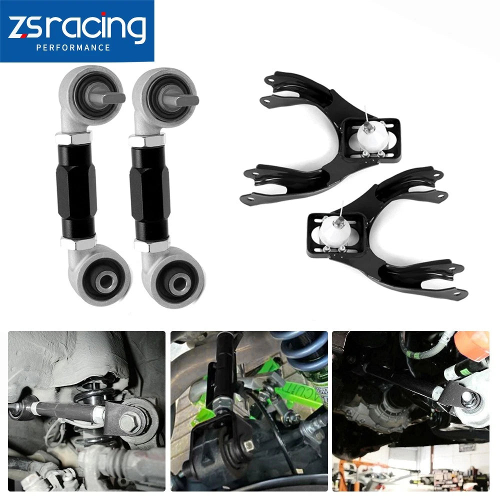Black Front Upper Control Arms + Rear Camber Kit for Honda Civic EK (1996–2000)