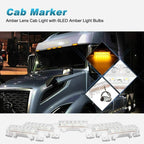 5X Clear Amber Cab Roof Marker Lights for Volvo VN/VNL Trucks (2003–2020)