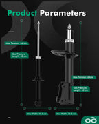 Front Rear Shock Absorber Strut Assemblies for Dodge Journey (2009–2010)