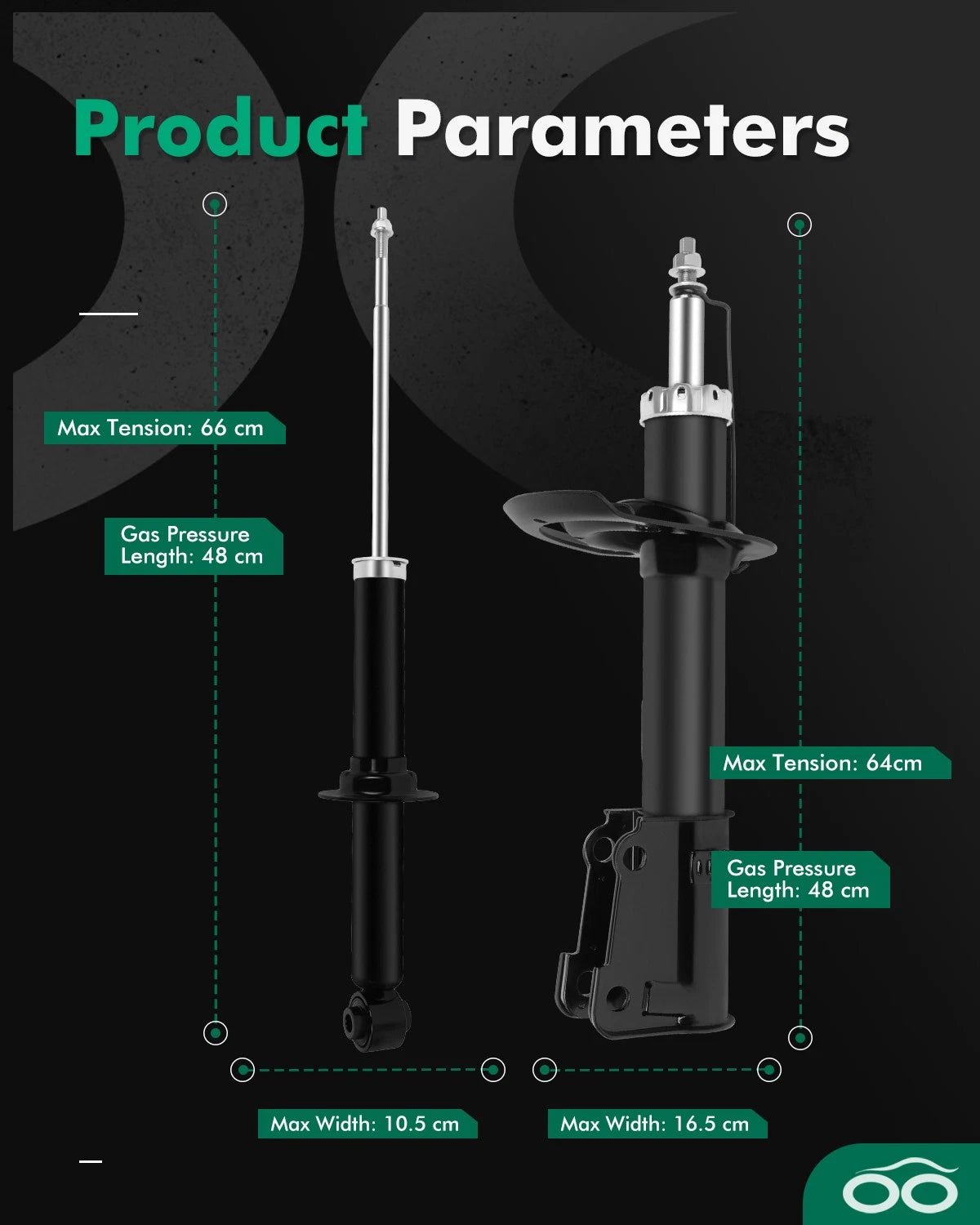 Front Rear Shock Absorber Strut Assemblies for Dodge Journey (2009–2010)