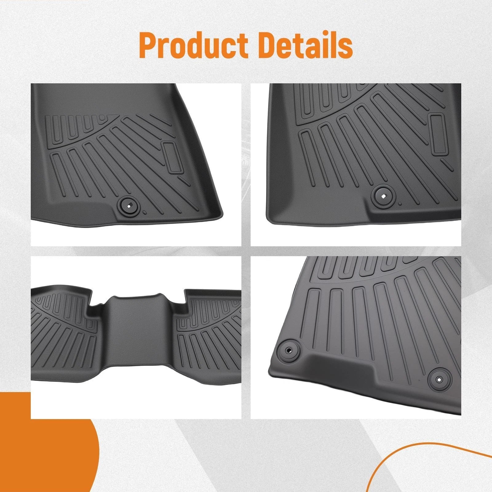 Set of 4 TPE All Weather Anti-Slip Carpet Floor Mats for Hyundai Santa Cruz (2022–2025)