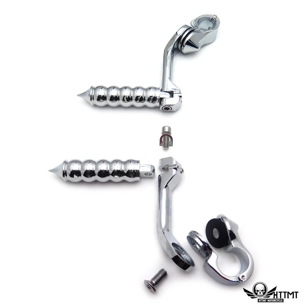 Chrome 5" Long Foot Pegs for Harley SuperLow 1200 (2011–2023)