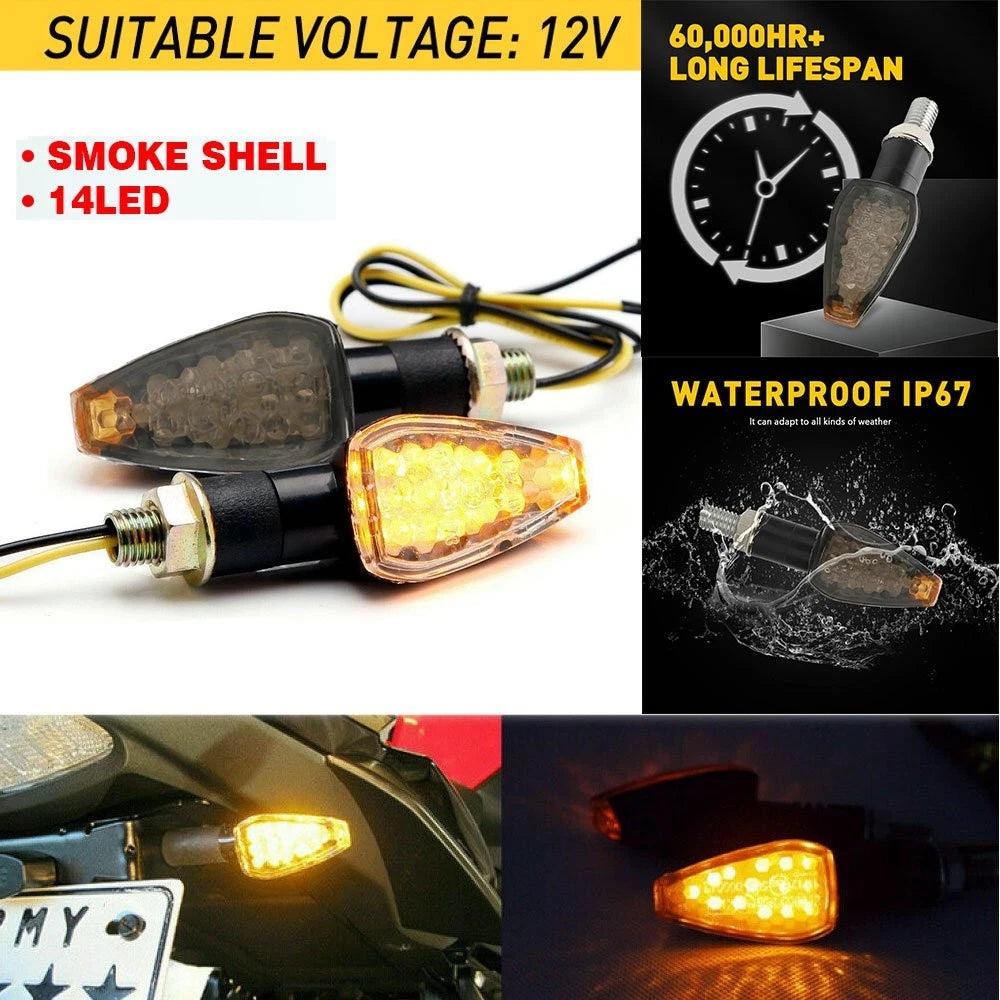 Amber 14LED Turn Signal Lights for Kawasaki Suzuki