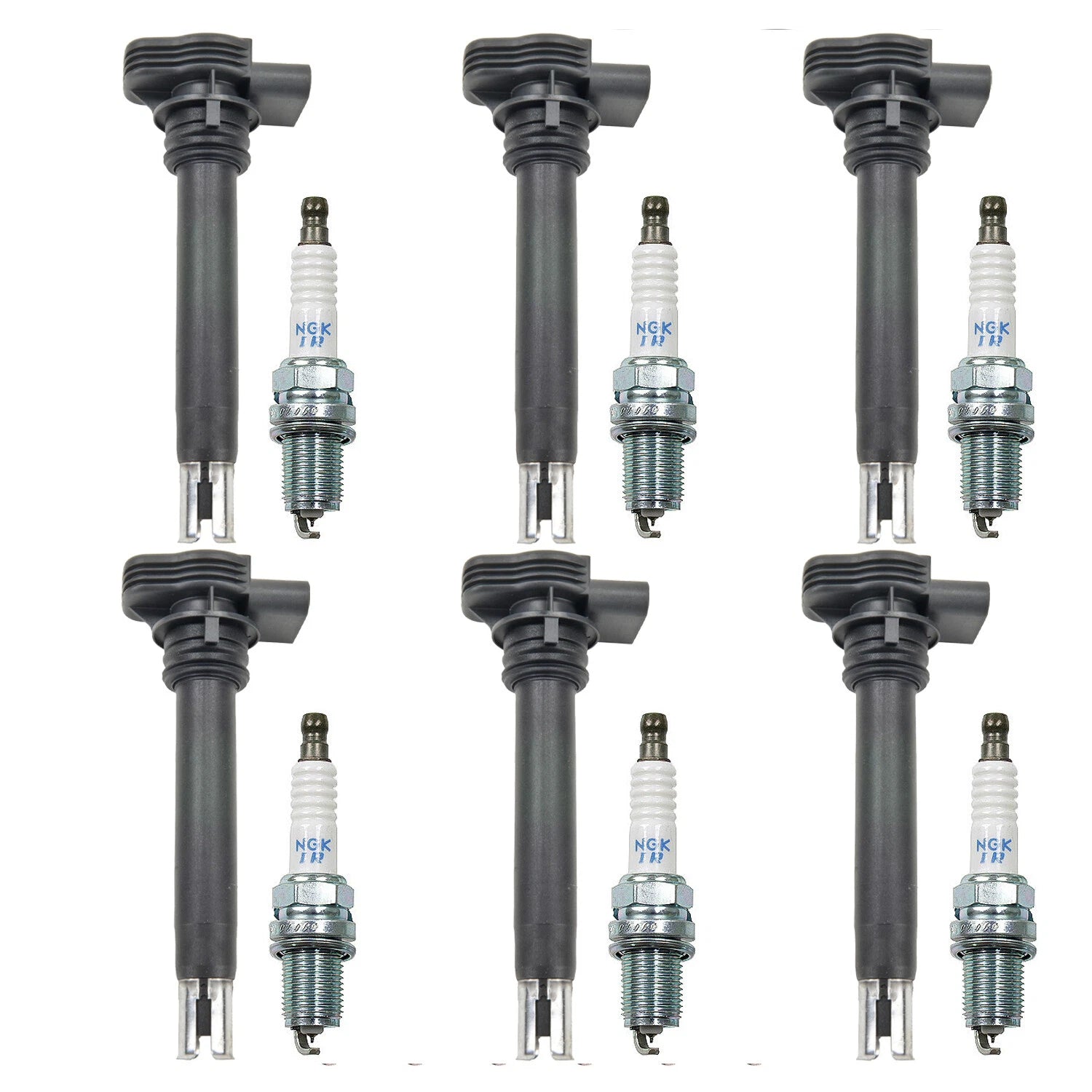 Set of 6 Ignition Coils & NGK Laser Platinum Spark Plugs for Audi A5 Quattro Q5 V6 (2008–2017)