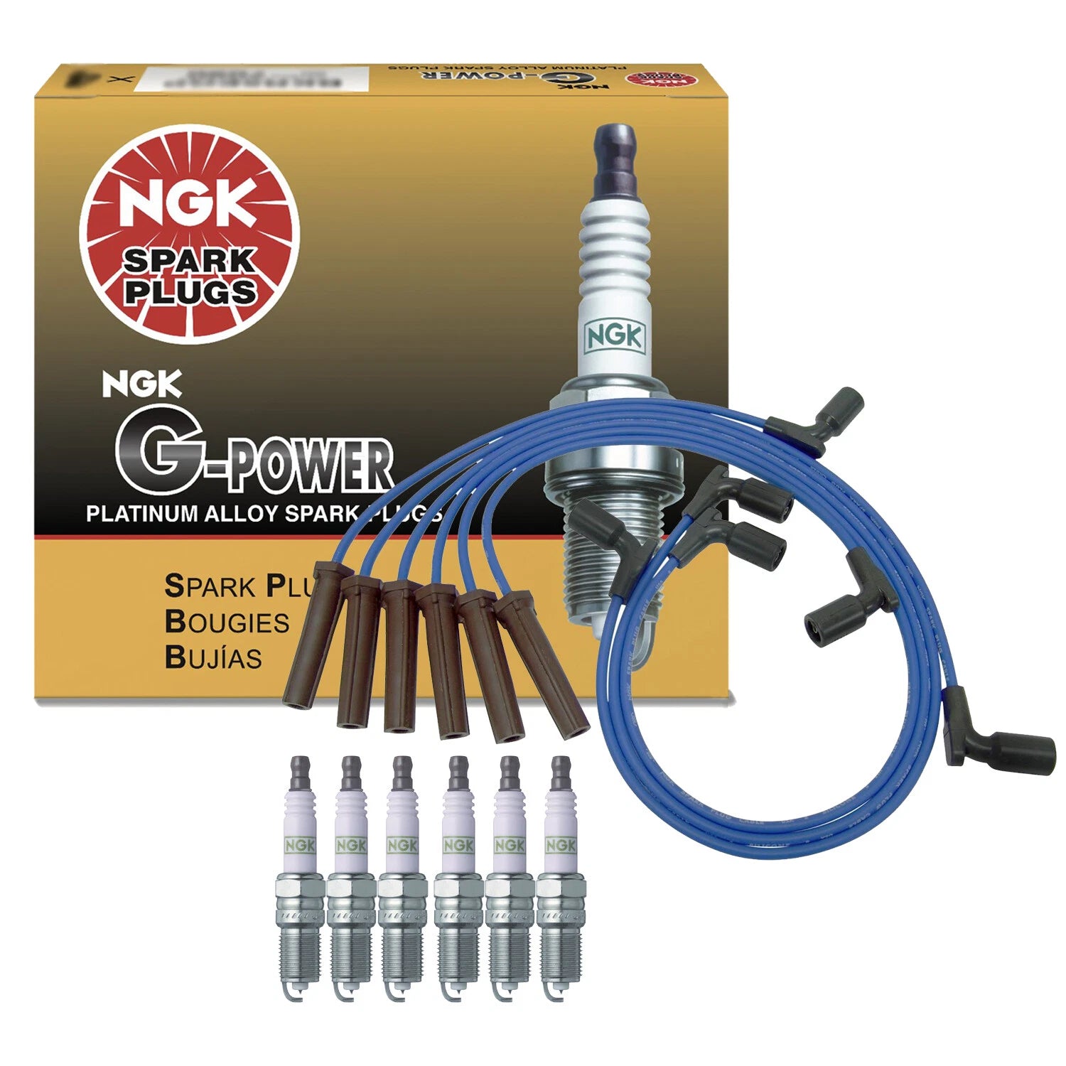 Set of 6 NGK G-Power Platinum Spark Plugs for Buick Chevy Pontiac 3.5 V6 (2005–2009)
