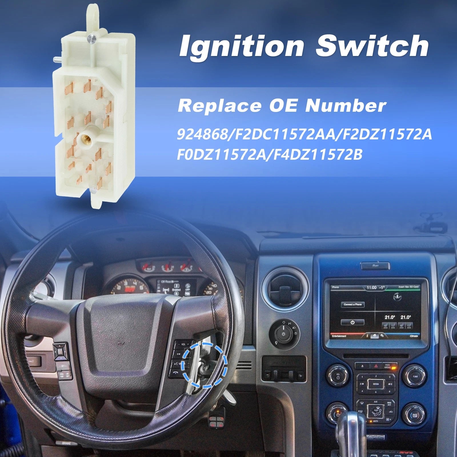 Ignition Switch for Ford F250 F350 F450 Super Duty (1992–2004) 924868 F2DZ11572A
